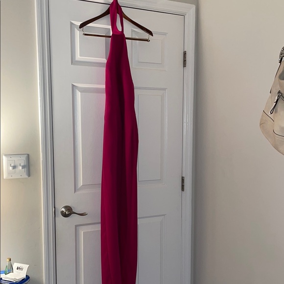 Amanda Uprichard Revolve Pink Halter long Dress - Picture 3 of 6